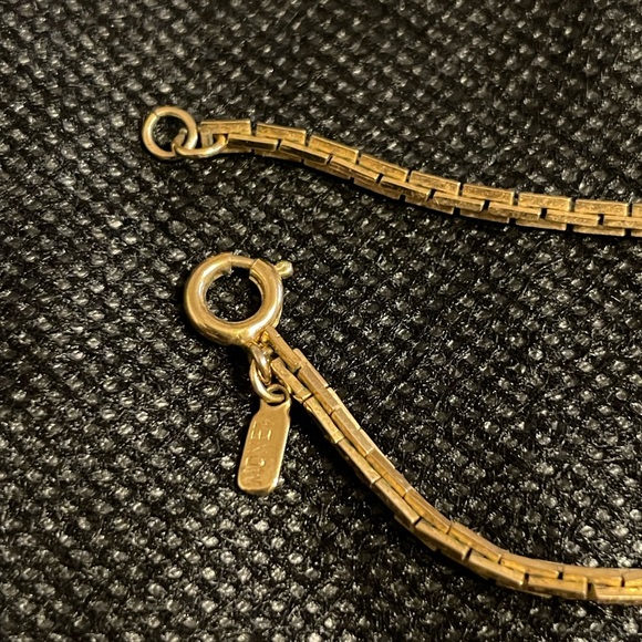 Two Vintage Signed Monet Box Link Snake Chains 15” & 24” - Picture 2 of 4